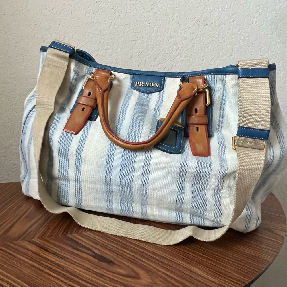 Prada Canvas/leather Shopping Tote XL